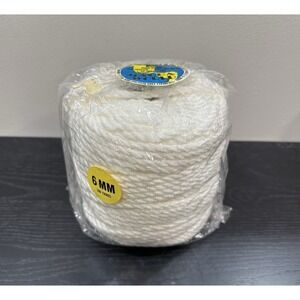 Vtg Macrame Poly- Olefin Fiber Cord White 6MM 100 Yards Maxwell's‎ No 6020 NEW